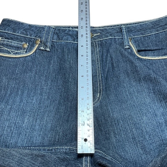 URBAN STAR Cotton Blend Denim 5 Pocket Dark Wash Bermuda Shorts US Sz 12 - Picture 7 of 10